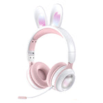 KE-01 ラビットイヤー ワイヤレス Bluetooth 5.0 ステレオ音楽 折りたたみヘッドセット マイク付き PC用
