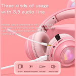 KE-01 ラビットイヤー ワイヤレス Bluetooth 5.0 ステレオ音楽 折りたたみヘッドセット マイク付き PC用