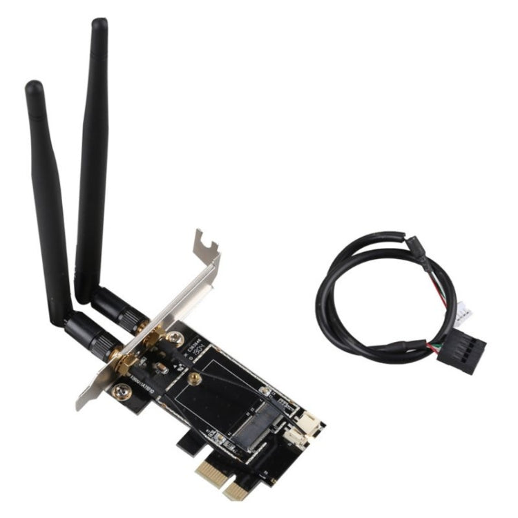 TXB001 PCIE-1X カード to NGFF-Ekey デュアルアンテナアダプター
