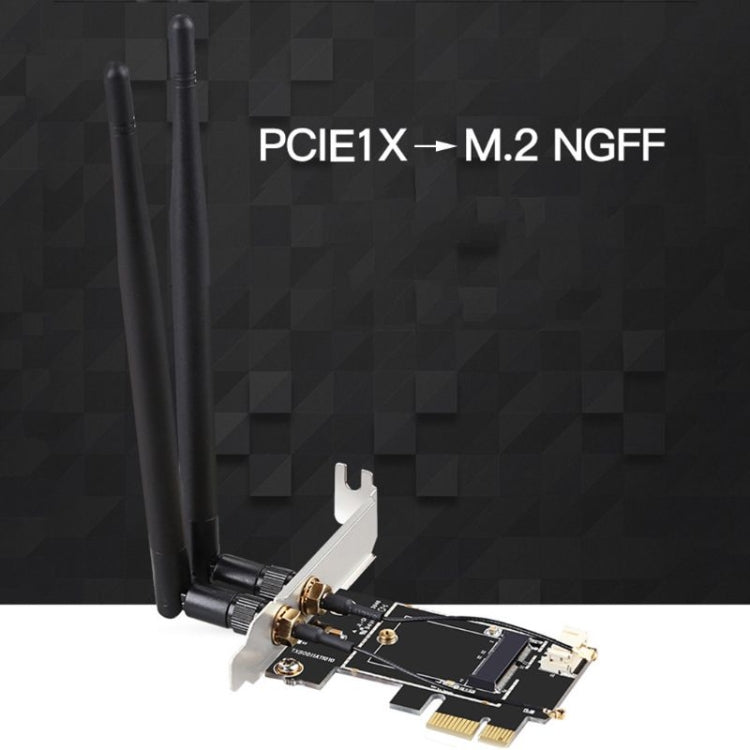 TXB001 PCIE-1X カード to NGFF-Ekey デュアルアンテナアダプター
