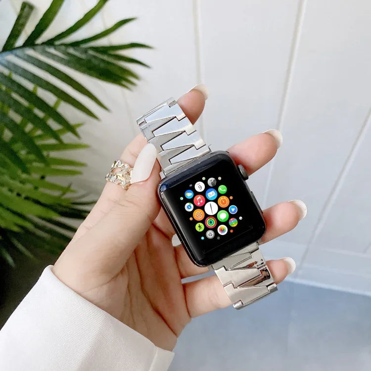 クリエイティブチェーンステンレススチールメタルストラップ Apple Watch Series 7 41mm / 6&SE&5&4 40mm / 3&2&1 38mm、7 45mm / 6&SE&5&4 44mm / 3&2&1 42mm用