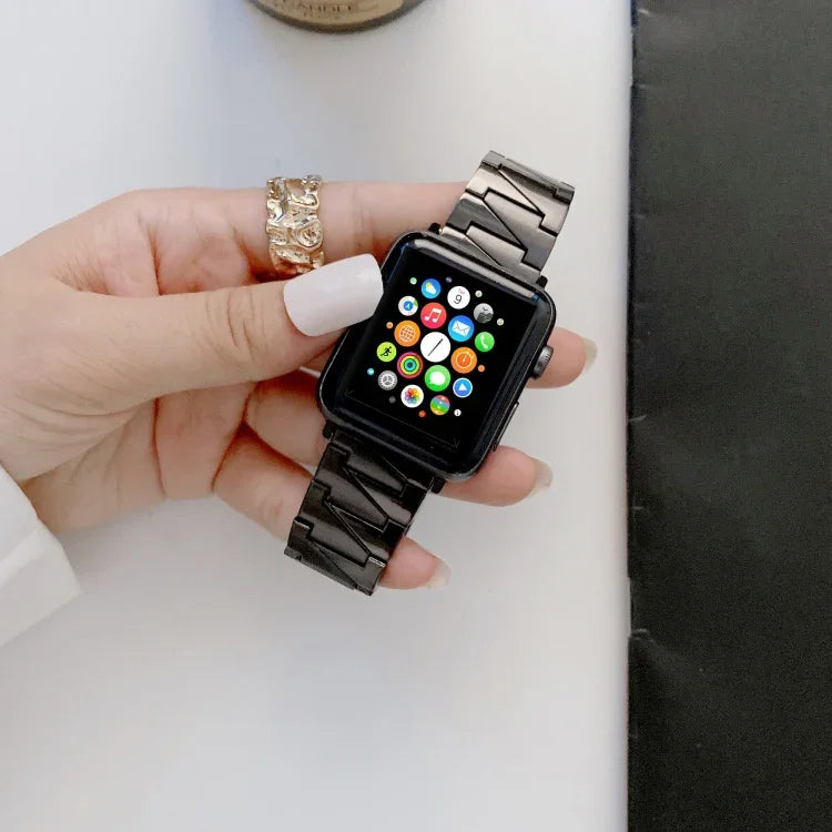 クリエイティブチェーンステンレススチールメタルストラップ Apple Watch Series 7 41mm / 6&SE&5&4 40mm / 3&2&1 38mm、7 45mm / 6&SE&5&4 44mm / 3&2&1 42mm用