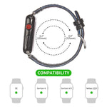 シルバーバックルレザーストラップ Apple Watch Series 7 41mm / 6&SE&5&4 40mm / 3&2&1 38mm、7 45mm / 6&SE&5&4 44mm / 3&2&1 42mm用
