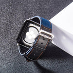 シルバーバックルレザーストラップ Apple Watch Series 7 41mm / 6&SE&5&4 40mm / 3&2&1 38mm、7 45mm / 6&SE&5&4 44mm / 3&2&1 42mm用