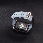 シルバーバックルレザーストラップ Apple Watch Series 7 41mm / 6&SE&5&4 40mm / 3&2&1 38mm、7 45mm / 6&SE&5&4 44mm / 3&2&1 42mm用