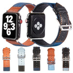 シルバーバックルレザーストラップ Apple Watch Series 7 41mm / 6&SE&5&4 40mm / 3&2&1 38mm、7 45mm / 6&SE&5&4 44mm / 3&2&1 42mm用
