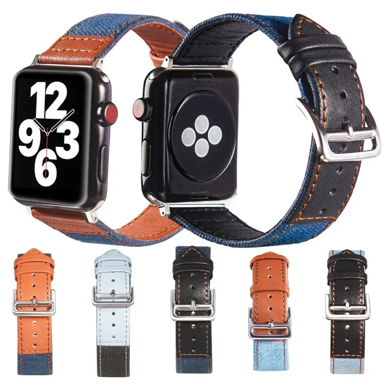 シルバーバックルレザーストラップ Apple Watch Series 7 41mm / 6&SE&5&4 40mm / 3&2&1 38mm、7 45mm / 6&SE&5&4 44mm / 3&2&1 42mm用