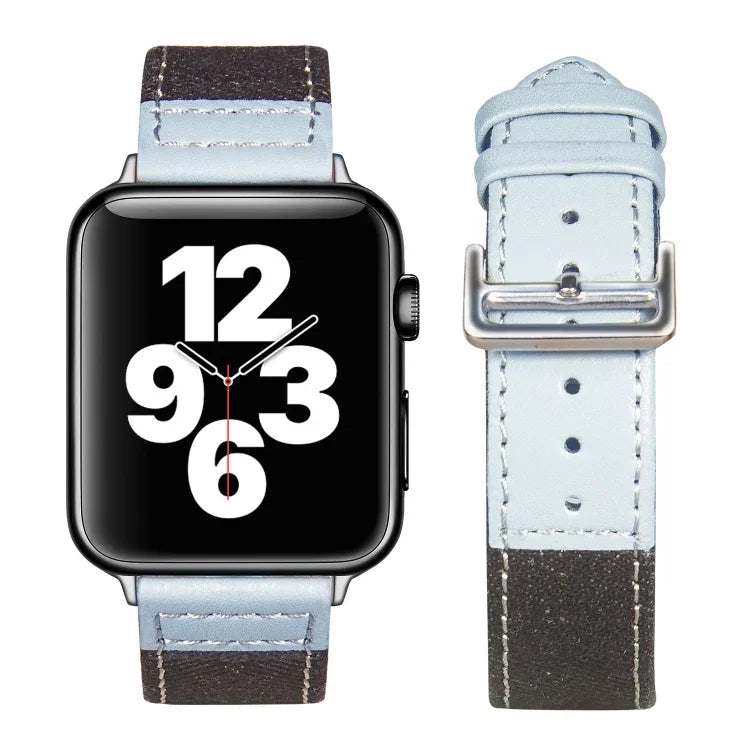 シルバーバックルレザーストラップ Apple Watch Series 7 41mm / 6&SE&5&4 40mm / 3&2&1 38mm、7 45mm / 6&SE&5&4 44mm / 3&2&1 42mm用