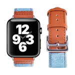 シルバーバックルレザーストラップ Apple Watch Series 7 41mm / 6&SE&5&4 40mm / 3&2&1 38mm、7 45mm / 6&SE&5&4 44mm / 3&2&1 42mm用