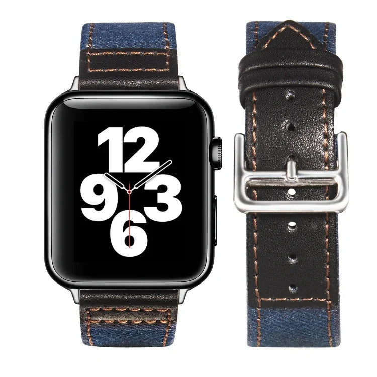 シルバーバックルレザーストラップ Apple Watch Series 7 41mm / 6&SE&5&4 40mm / 3&2&1 38mm、7 45mm / 6&SE&5&4 44mm / 3&2&1 42mm用