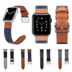 デニムフィットレザー交換用ウォッチストラップ Apple Watch Series 7 41mm / 6&SE&5&4 40mm / 3&2&1 38mm、7 45mm / 6&SE&5&4 44mm / 3&2&1 42mm対応