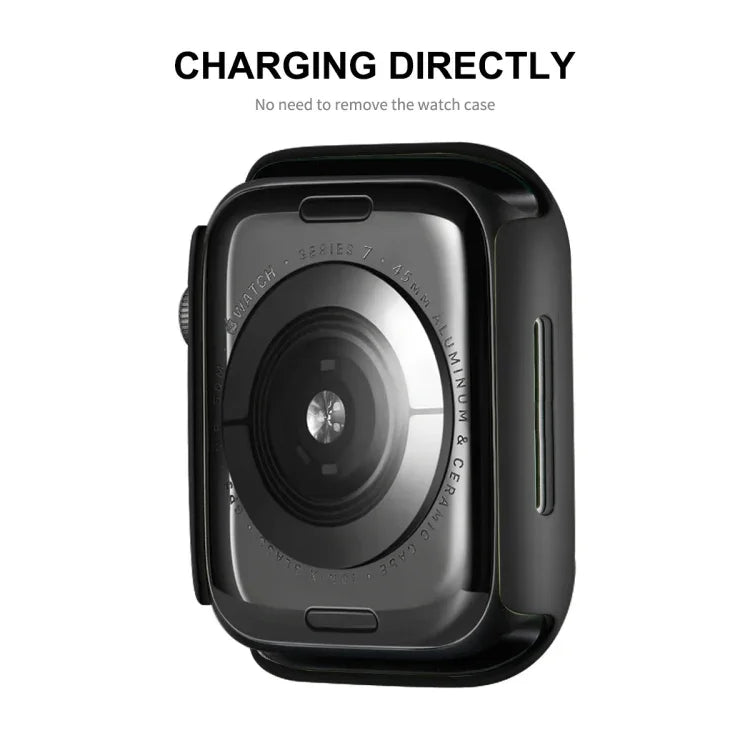 Apple Watch Series 7 45mm用 ENKAY Hat-Prince 2イン1 PCフレーム + 9H強化ガラスプロテクター フルカバレッジケース