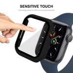 Apple Watch Series 7 45mm用 ENKAY Hat-Prince 2イン1 PCフレーム + 9H強化ガラスプロテクター フルカバレッジケース