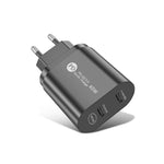 002 40W デュアルポート PD / Type-C 急速充電器 iPhone / iPadシリーズ用、EUプラグ、EUプラグ
