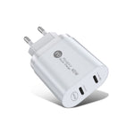 002 40W デュアルポート PD / Type-C 急速充電器 iPhone / iPadシリーズ用、EUプラグ、EUプラグ
