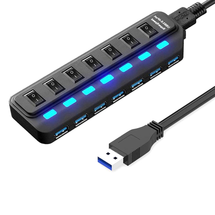 7ポート USB 3.0 ハブ 独立スイッチ付きスプリッター
