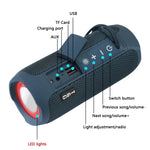 T&G TG227 アウトドアポータブル防水 Bluetoothミュージックスピーカー LED付き FM/TF/USB対応