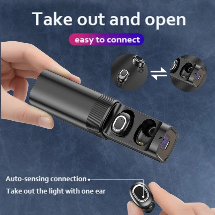T&G TG909 TWS インイヤー ミニ デュアルチャンネル ステレオ Bluetooth イヤホン LEDディスプレイ付き