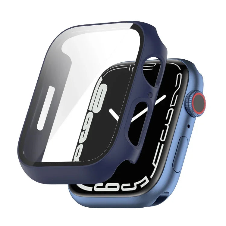 耐衝撃PC保護ケース 強化ガラスフィルム付き Apple Watch Series 9 / 8 / 7 45mm、Apple Watch Series 9 / 8 / 7 41mm対応