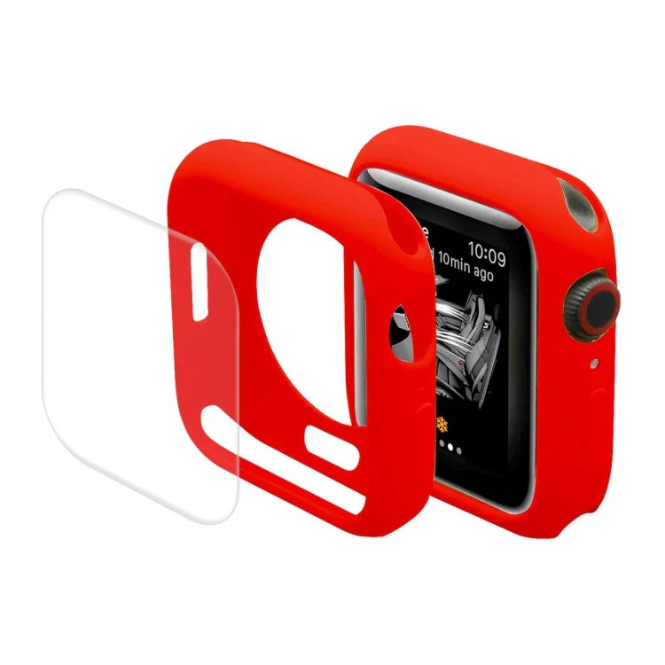 Apple Watch Series 7 45mm用 ENKAY Hat-Prince 保護TPUウォッチケース + フルカバレッジPETスクリーンプロテクターフィルム