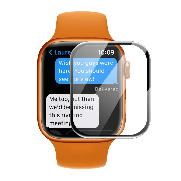 ENKAY Hat-Prince 3D曲面エッジ フルカバレッジ 強化ガラス HDスクリーンプロテクター フィルム Apple Watch Series 9 / 8 / 7 45mm用、1枚、2枚、5枚、10枚