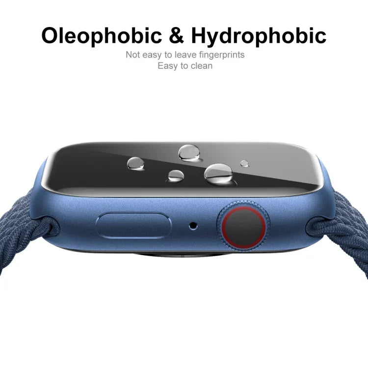 ENKAY Hat-Prince 3D曲面エッジ フルカバレッジ 強化ガラス HDスクリーンプロテクター フィルム Apple Watch Series 9 / 8 / 7 45mm用、1枚、2枚、5枚、10枚