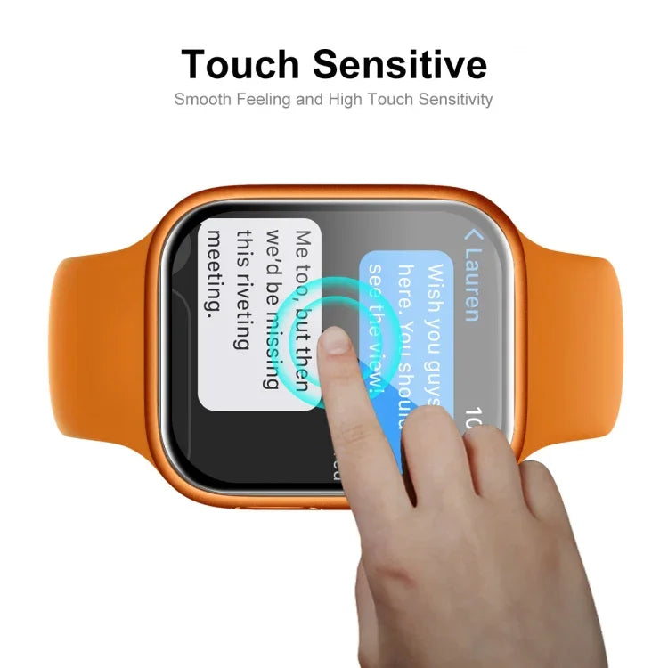 ENKAY Hat-Prince 3D曲面エッジ フルカバレッジ 強化ガラス HDスクリーンプロテクター フィルム Apple Watch Series 9 / 8 / 7 45mm用、1枚、2枚、5枚、10枚