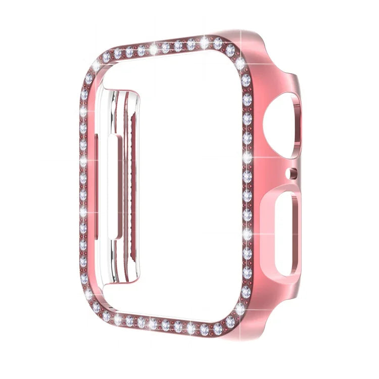 ENKAY Hat-Prince 電気めっきPCダイヤモンドウォッチケース + フルカバレッジ曲面PETスクリーンプロテクター フィルム Apple Watch Series 7 41mm用