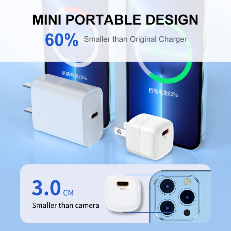 ENKAY APQ-011 ミニPD 20W USB-C / Type-Cポート高速チャージャー、USプラグ