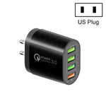 QC-04 QC3.0 + 3ポートUSB 2.0 マルチポート充電器 携帯電話・タブレット用、USプラグ、USプラグ