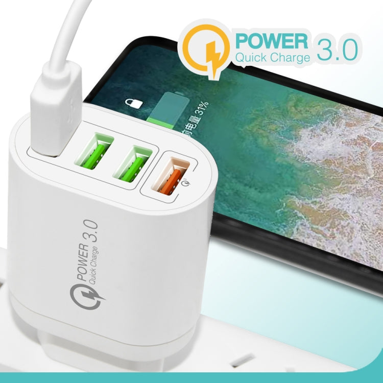 QC-04 QC3.0 + 3ポートUSB 2.0 マルチポート充電器 携帯電話・タブレット用、USプラグ、USプラグ