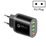 QC-04 QC3.0 + 3ポートUSB 2.0 マルチポート充電器 携帯電話・タブレット用、EUプラグ、EUプラグ