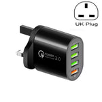 QC-04 QC3.0 + 3ポートUSB 2.0 マルチポート充電器 携帯電話・タブレット用、UKプラグ、UKプラグ