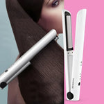 K-SKIN ポータブル充電式ヘアストレートナー カーラー セラミックアイロン スタイリングツール コードレス 温度調節可能 速熱