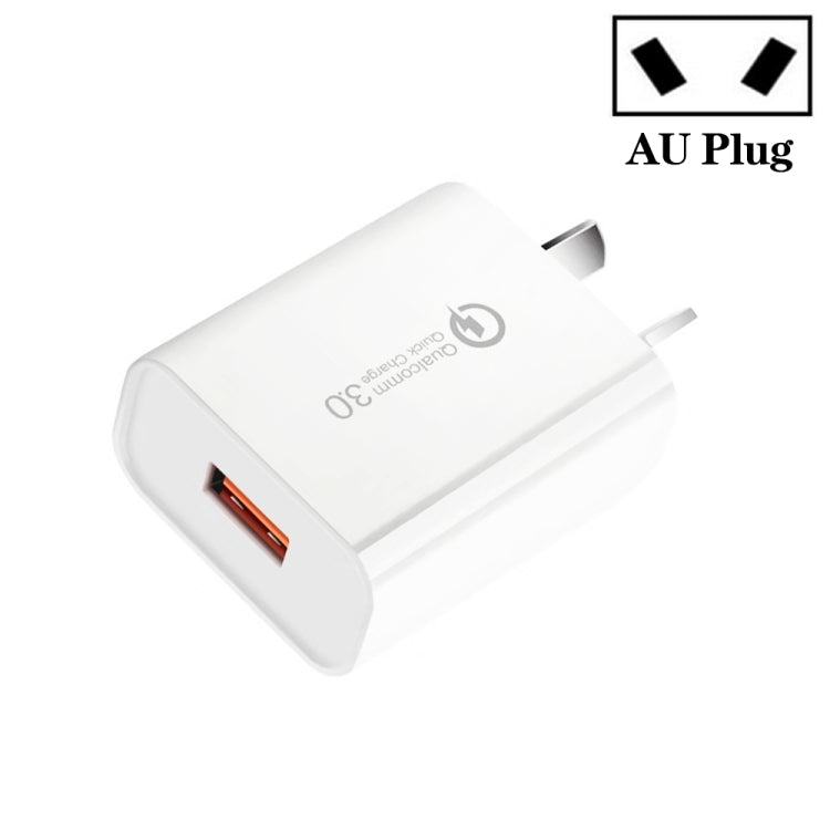 CA-25 QC3.0 USB 3A 急速充電器 携帯電話用、AUプラグ、AUプラグ