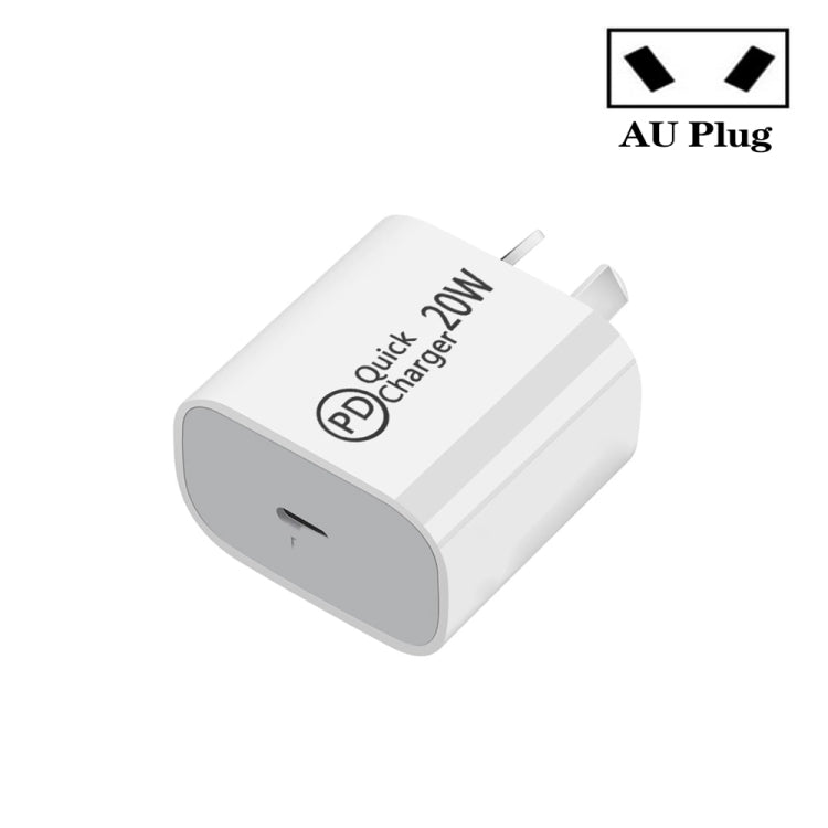 AU-20W PD USB-C / Type-C トラベル充電器 モバイルフォン用、AUプラグ、AUプラグ