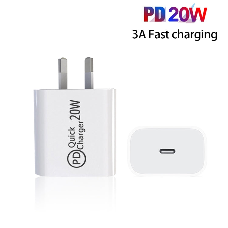 AU-20W PD USB-C / Type-C トラベル充電器 モバイルフォン用、AUプラグ、AUプラグ