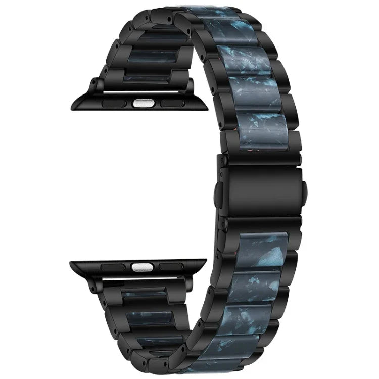 メタル＋レジン ウォッチバンド Apple Watchシリーズ用、7 41mm / 6&SE&5&4 40mm / 3&2&1 38mm、7 45mm / 6&SE&5&4 44mm / 3&2&1 42mm