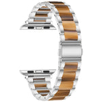 メタル＋レジン ウォッチバンド Apple Watchシリーズ用、7 41mm / 6&SE&5&4 40mm / 3&2&1 38mm、7 45mm / 6&SE&5&4 44mm / 3&2&1 42mm
