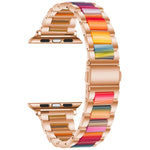 メタル＋レジン ウォッチバンド Apple Watchシリーズ用、7 41mm / 6&SE&5&4 40mm / 3&2&1 38mm、7 45mm / 6&SE&5&4 44mm / 3&2&1 42mm