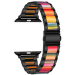 メタル＋レジン ウォッチバンド Apple Watchシリーズ用、7 41mm / 6&SE&5&4 40mm / 3&2&1 38mm、7 45mm / 6&SE&5&4 44mm / 3&2&1 42mm