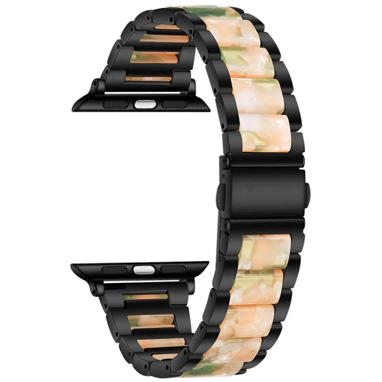 メタル＋レジン ウォッチバンド Apple Watchシリーズ用、7 41mm / 6&SE&5&4 40mm / 3&2&1 38mm、7 45mm / 6&SE&5&4 44mm / 3&2&1 42mm