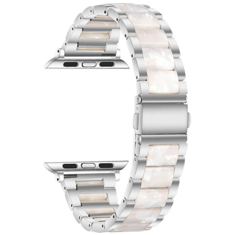 メタル＋レジン ウォッチバンド Apple Watchシリーズ用、7 41mm / 6&SE&5&4 40mm / 3&2&1 38mm、7 45mm / 6&SE&5&4 44mm / 3&2&1 42mm