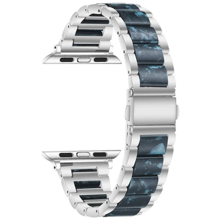 メタル＋レジン ウォッチバンド Apple Watchシリーズ用、7 41mm / 6&SE&5&4 40mm / 3&2&1 38mm、7 45mm / 6&SE&5&4 44mm / 3&2&1 42mm