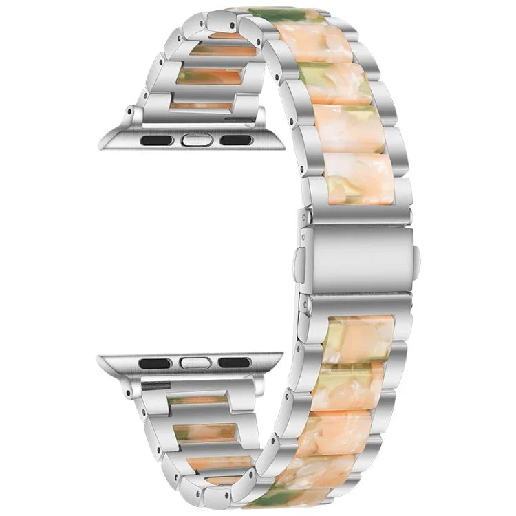 メタル＋レジン ウォッチバンド Apple Watchシリーズ用、7 41mm / 6&SE&5&4 40mm / 3&2&1 38mm、7 45mm / 6&SE&5&4 44mm / 3&2&1 42mm