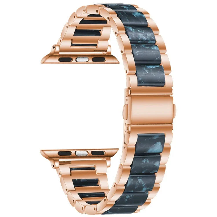 メタル＋レジン ウォッチバンド Apple Watchシリーズ用、7 41mm / 6&SE&5&4 40mm / 3&2&1 38mm、7 45mm / 6&SE&5&4 44mm / 3&2&1 42mm