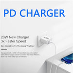 AU-20W PD USB-C / Type-C トラベル充電器 USB-C to 8ピンデータケーブル付き、AUプラグ、AUプラグ + 1m 8ピンPDケーブル、AUプラグ + 2m 8ピンPDケーブル