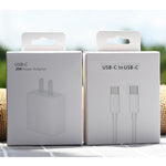AU-20W PD USB-C / Type-C トラベルチャージャー Type-C to Type-C データケーブル付き、AUプラグ、AUプラグ + 1m PDケーブル、AUプラグ + 2m PDケーブル