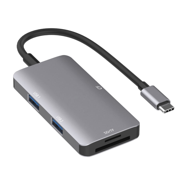 5 イン 1 データ読み取り HUB アダプター SD / TF / CF カード対応、デュアル USB3.0 ポート、デュアル USB3.0+SD / TF / CF カード
