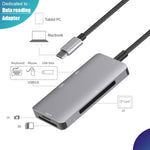 5 イン 1 データ読み取り HUB アダプター SD / TF / CF カード対応、デュアル USB3.0 ポート、デュアル USB3.0+SD / TF / CF カード